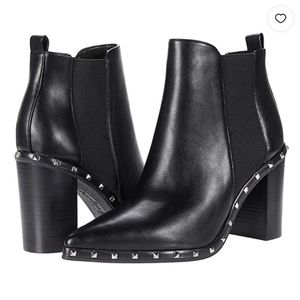 Charles David Duke Booties Black Leather Pointed Toe